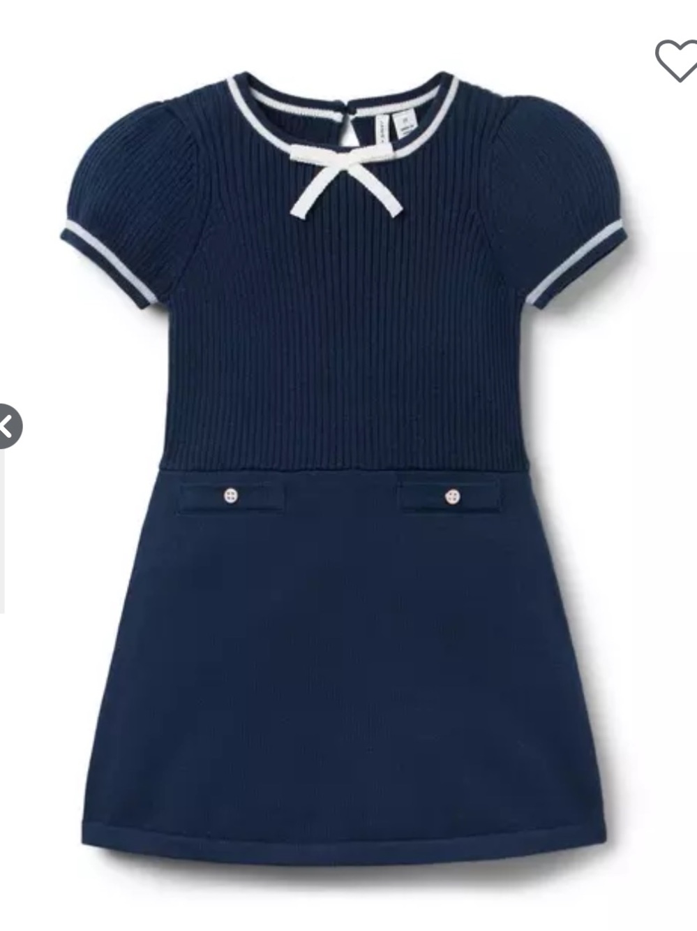 Janie and Jack Navy Dress White Trim and Bow Knit Sweater 3T Merchant Marine